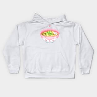 Kawaii Pixel Ramen Bowl Kids Hoodie